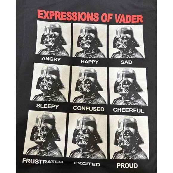 Mad Engine Star Wars Expressions Of Darth Vader Vintage Black Graphic T Size 3XL - Picture 5 of 8